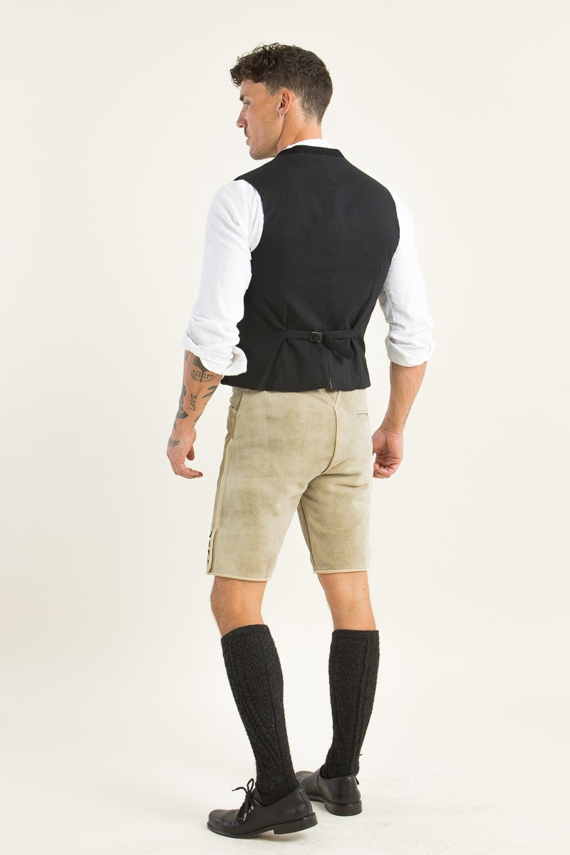 Ostarrichi 'Weissenberg' Suede Lederhose in Safari Tan