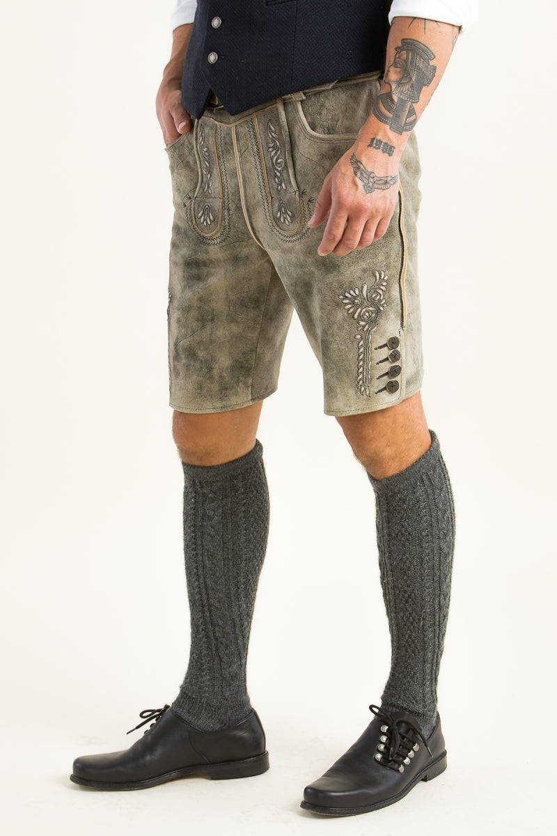 Spieth & Wensky 'Ernstbrunn' Suede Lederhose in Rustic Brown