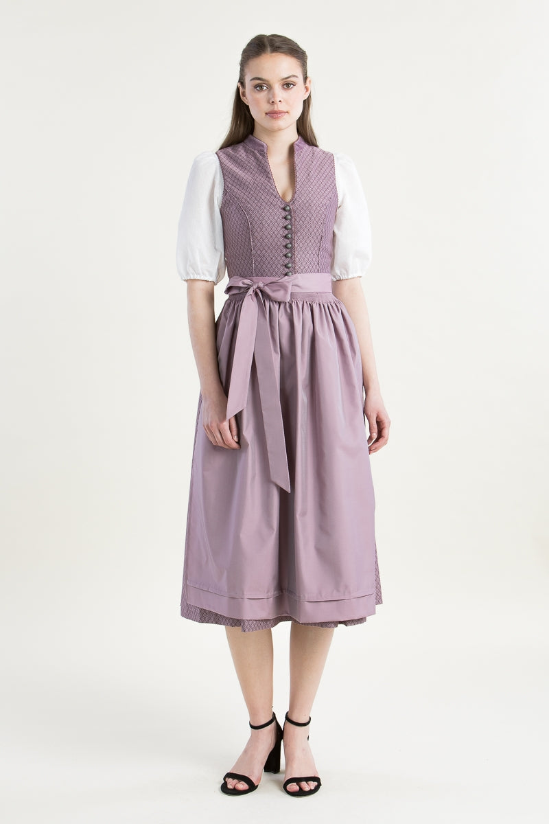 Wenger 'Agnes' V-Neck Dirndl in Dusty Rose