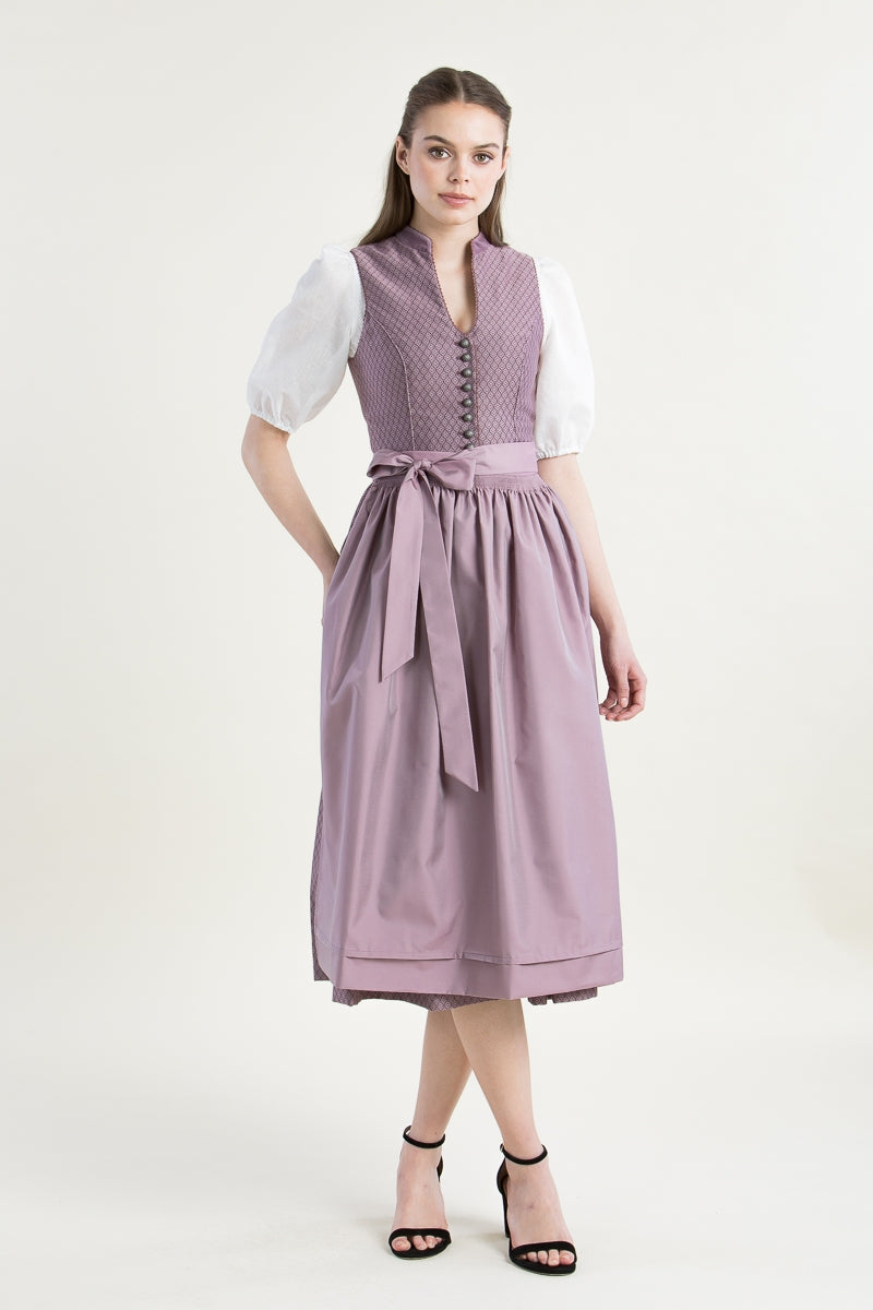 Wenger 'Agnes' V-Neck Dirndl in Dusty Rose