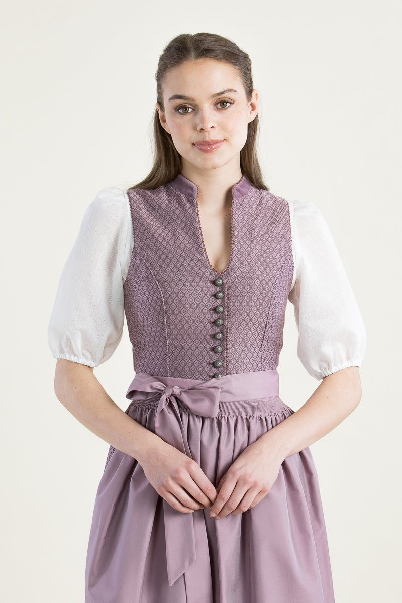 Wenger 'Agnes' V-Neck Dirndl in Dusty Rose