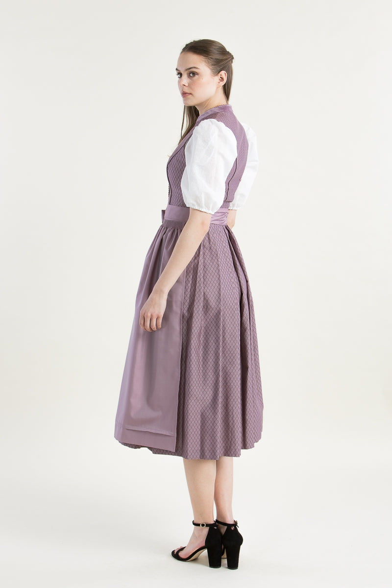 Wenger 'Agnes' V-Neck Dirndl in Dusty Rose