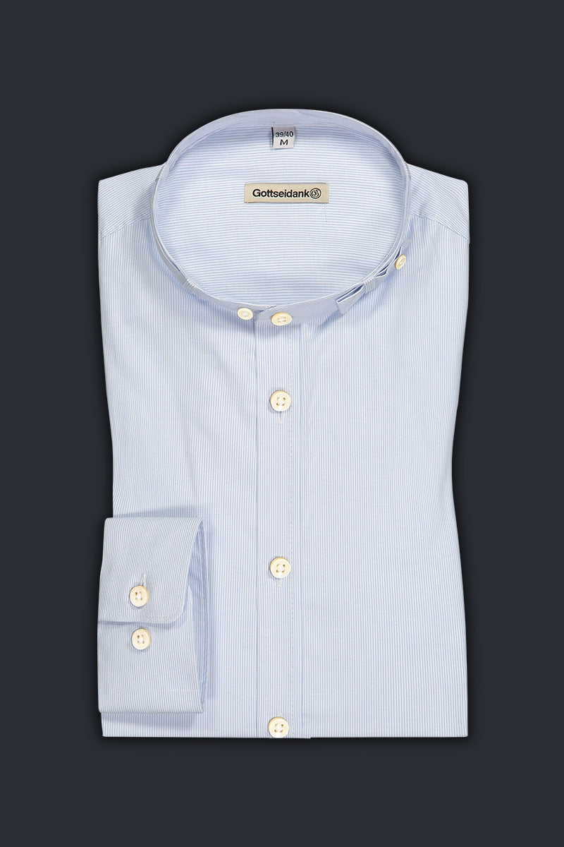 Gottseidank 'Lenz' Slim-Fit Stretch Shirt in Baby Blue