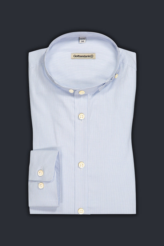 Gottseidank 'Lenz' Slim-Fit Stretch Shirt in Baby Blue
