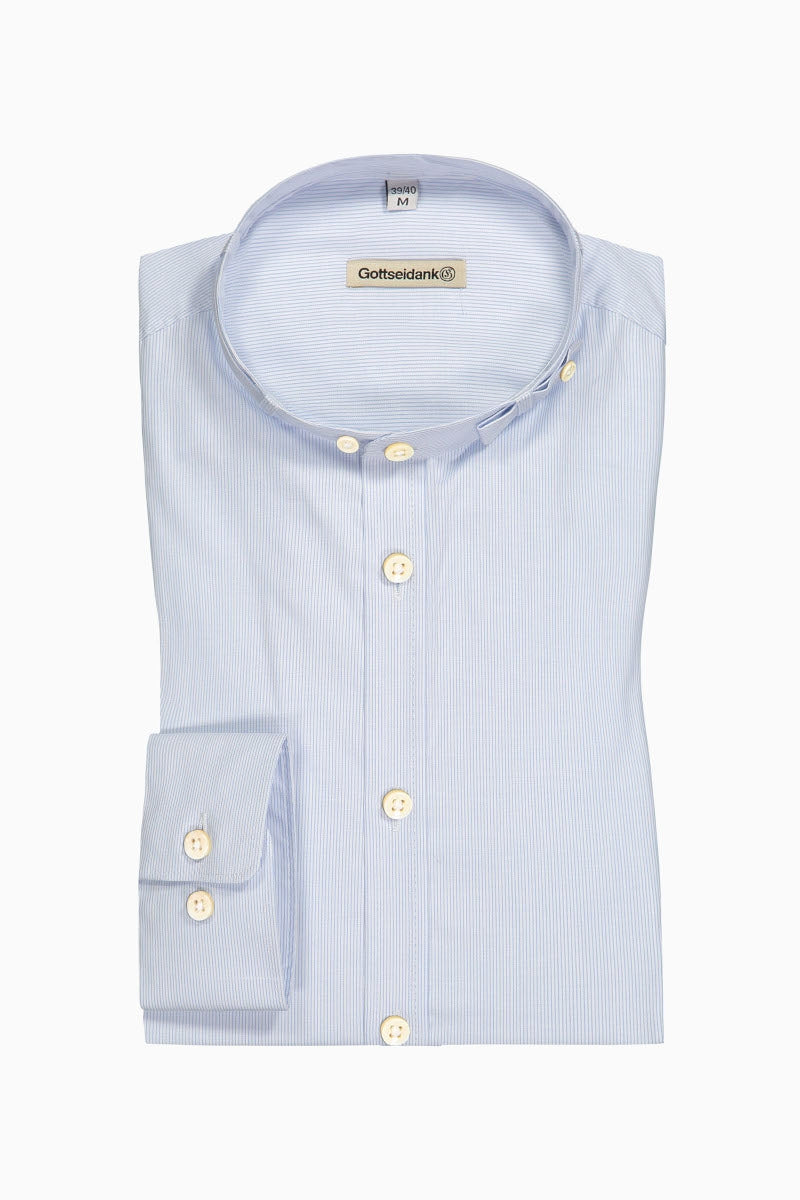 Gottseidank 'Lenz' Slim-Fit Stretch Shirt in Baby Blue