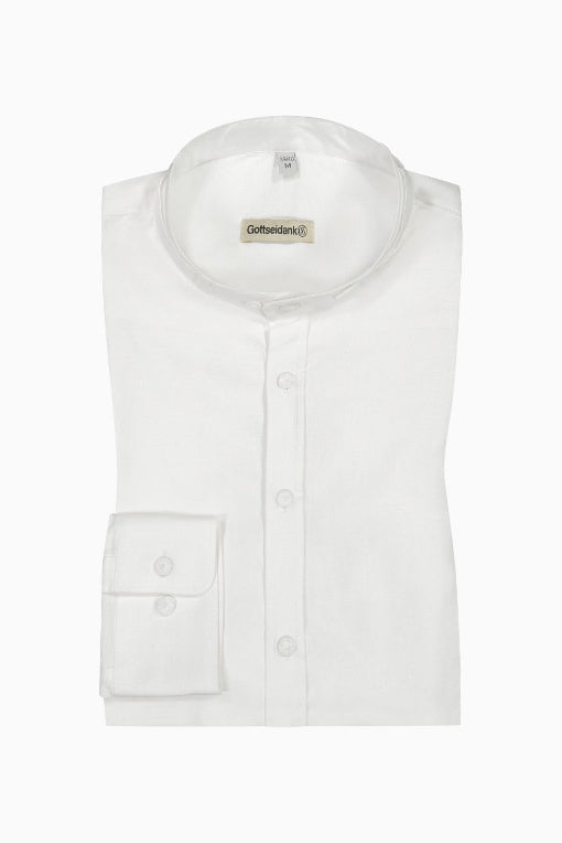 Gottseidank 'Lenz' Slim-Fit Linen-Blend Shirt in White
