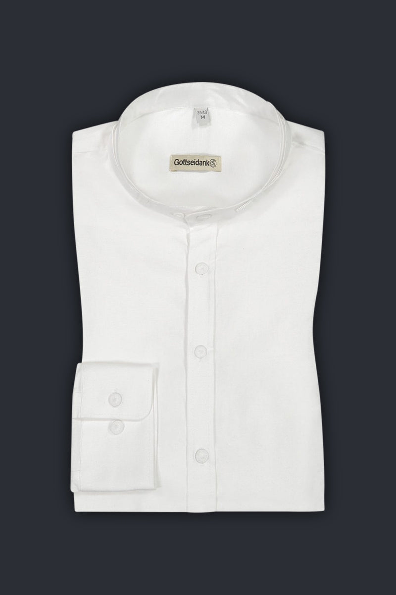 Gottseidank 'Lenz' Slim-Fit Linen-Blend Shirt in White