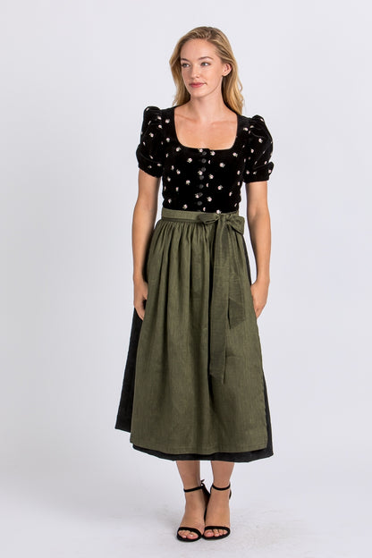 Almliebe 'Rosmarie' Puff-Sleeve Velvet Dirndl