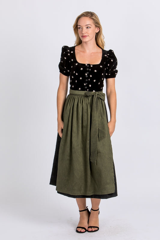 Almliebe 'Rosmarie' Puff-Sleeve Velvet Dirndl