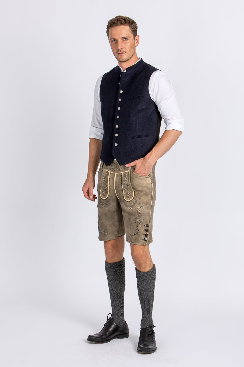 Almliebe 'Da Bazi' Slim-Fit Loden Vest in Navy Blue