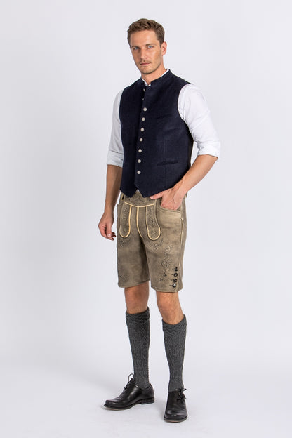 Almliebe 'Da Bazi' Slim-Fit Loden Vest in Navy Blue