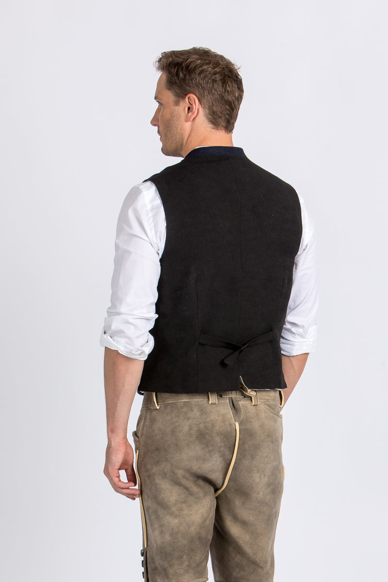 Almliebe 'Da Bazi' Slim-Fit Loden Vest in Navy Blue