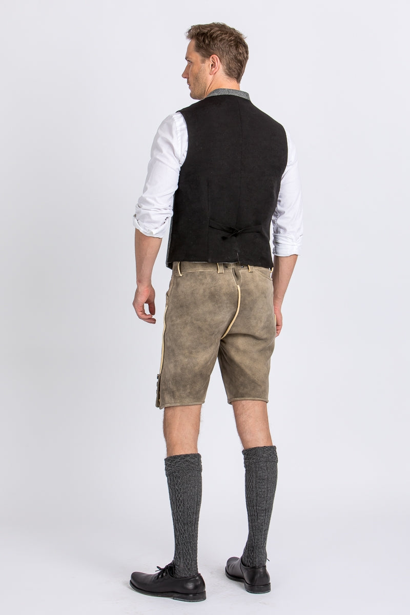 Almliebe 'Da Bazi' Slim-Fit Loden Vest in Medium Grey
