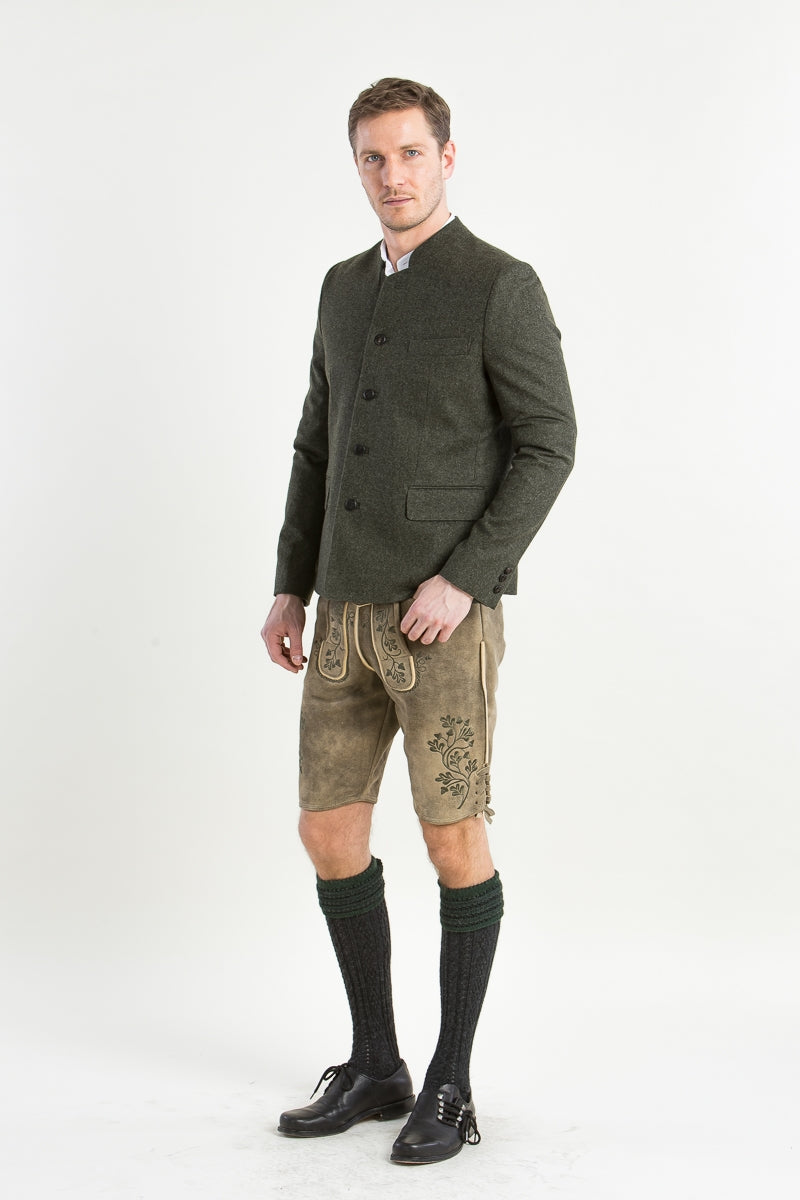 Almliebe 'Tschamsdara' Merino Loden Janker in Olive Green