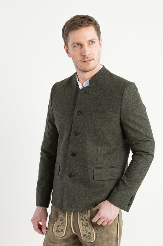 Almliebe 'Tschamsdara' Merino Loden Janker in Olive Green