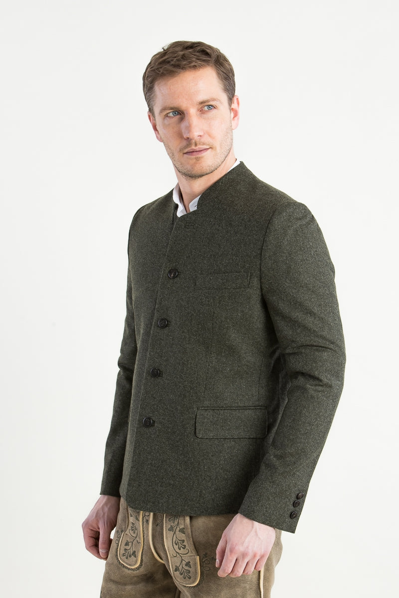 Almliebe 'Tschamsdara' Merino Loden Janker in Olive Green