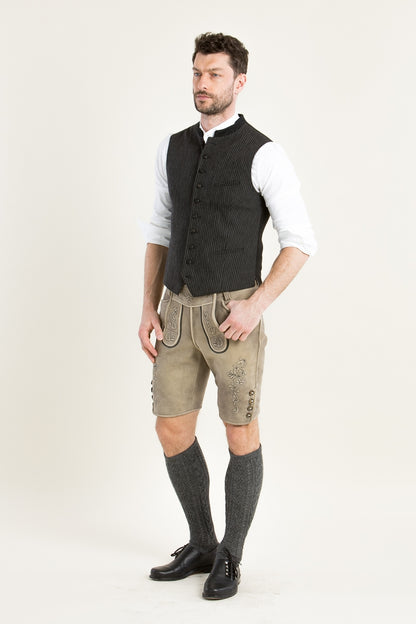 Almliebe 'Hallodri' Slim-Fit Striped Vest in Anthracite