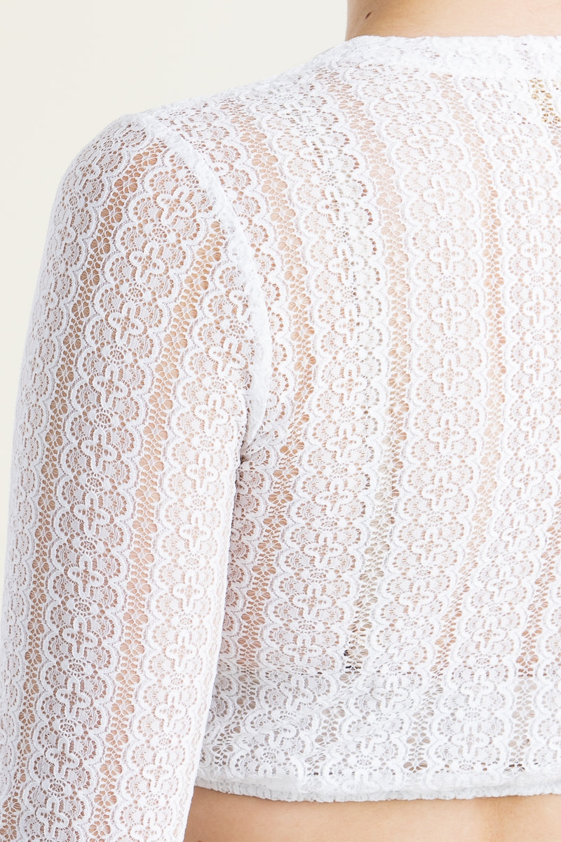Alpenherz 'Naomi' 3/4-Sleeve Lace Dirndl Blouse