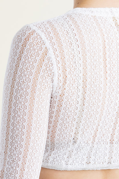 Alpenherz 'Naomi' 3/4-Sleeve Lace Dirndl Blouse
