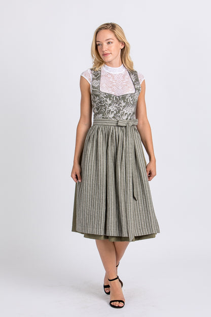 Berwin & Wolff Floral Cotton Dirndl in Olive Green
