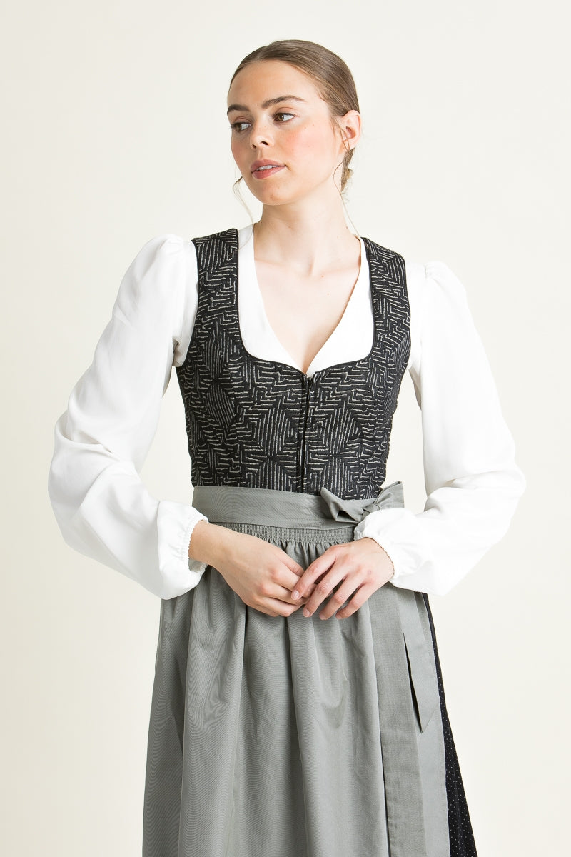 Wenger 'Isi' Festive Sweetheart Dirndl in Black