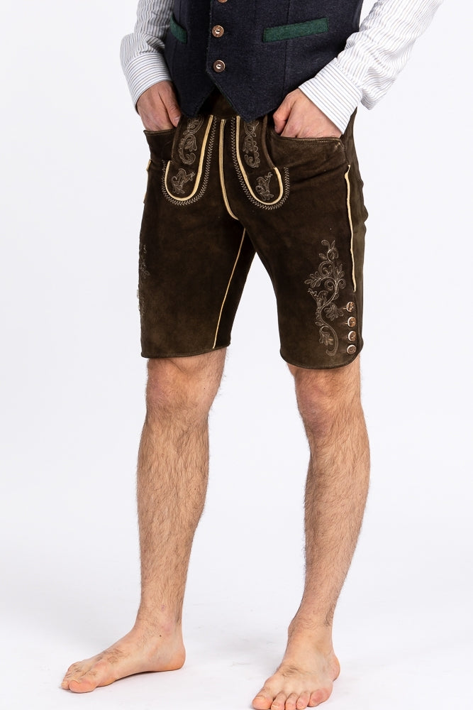 Meindl 'Loisachtal' Suede Lederhose in Maple Brown