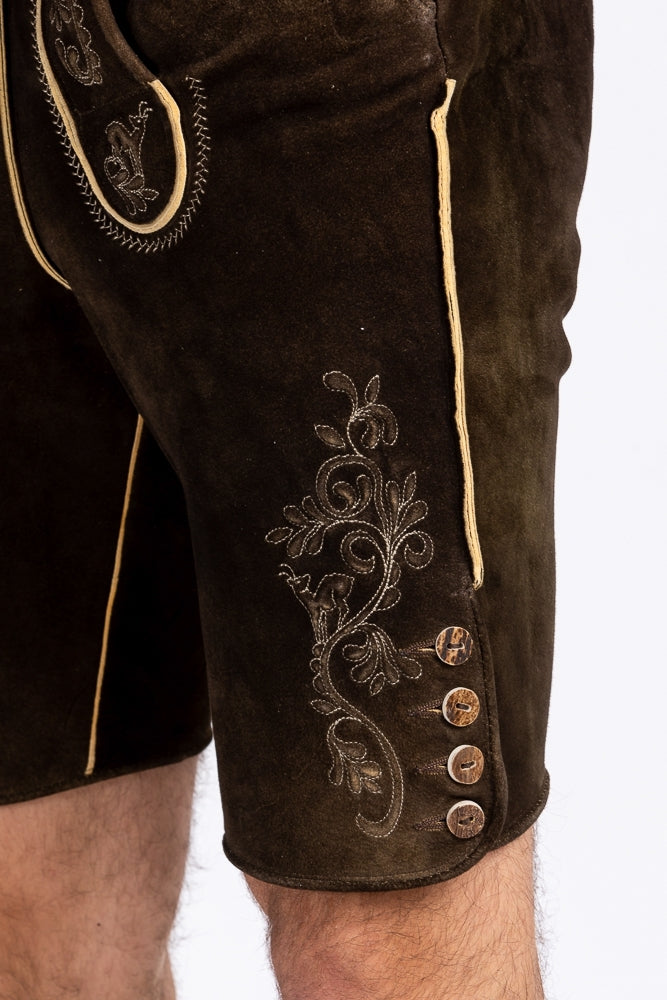 Meindl 'Loisachtal' Suede Lederhose in Maple Brown