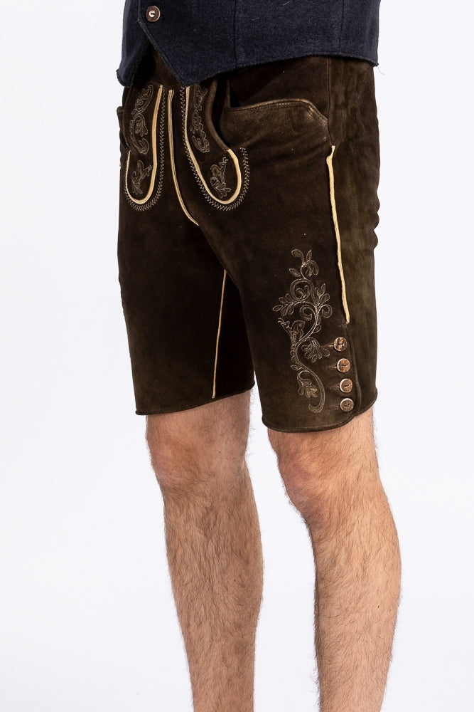 Meindl 'Loisachtal' Suede Lederhose in Maple Brown