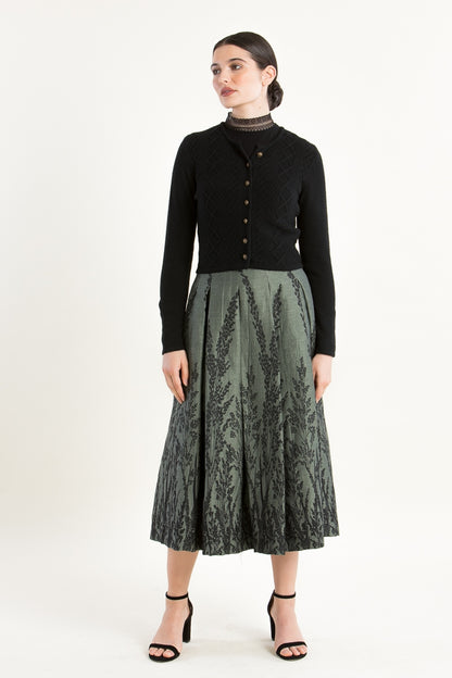 Felicitas 'Clarissa' Wool-Cashmere Cardigan in Black
