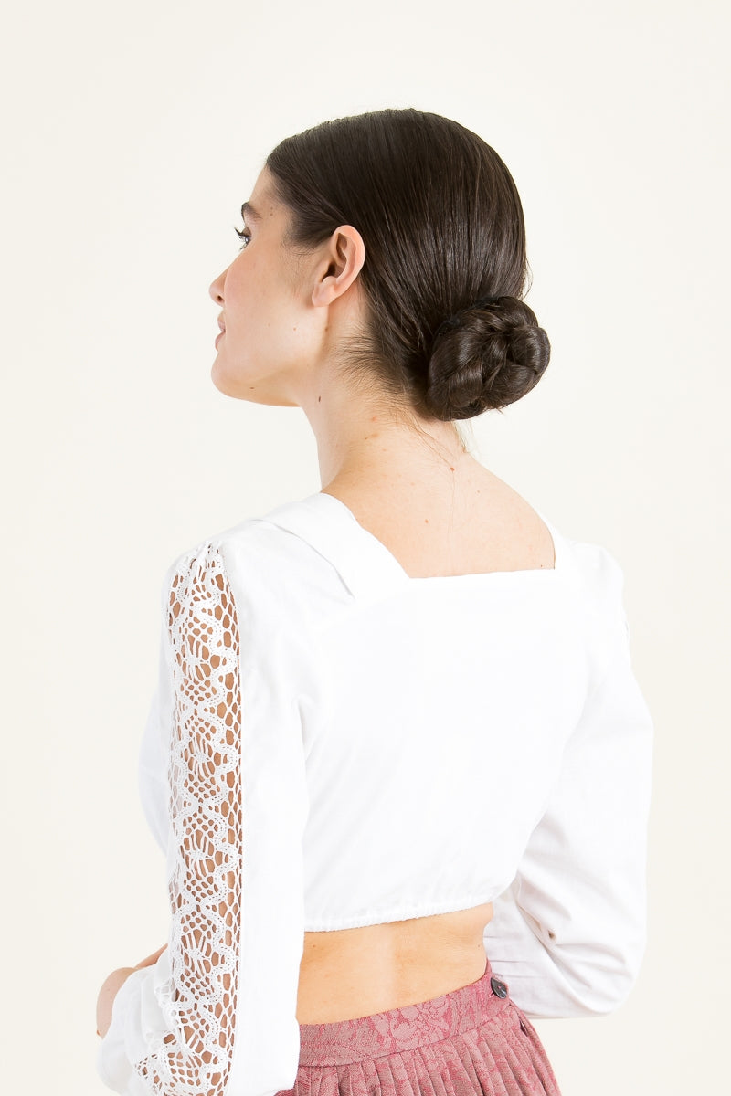 Gottseidank 'Simone' Blouse with Lace Sleeves & Jersey Back
