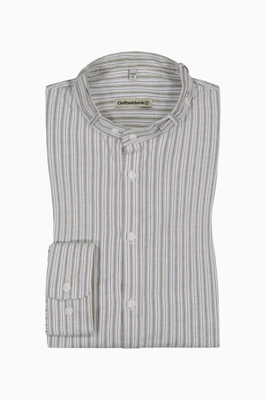 Gottseidank 'Lenz' Slim-Fit Stretch Shirt in Moss Green