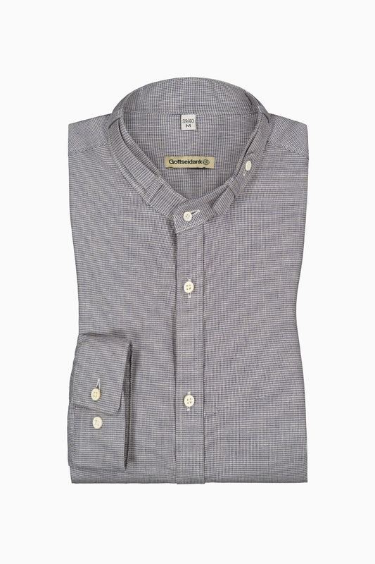 Gottseidank 'Lenz' Slim-Fit Trachten Shirt in Fog Blue