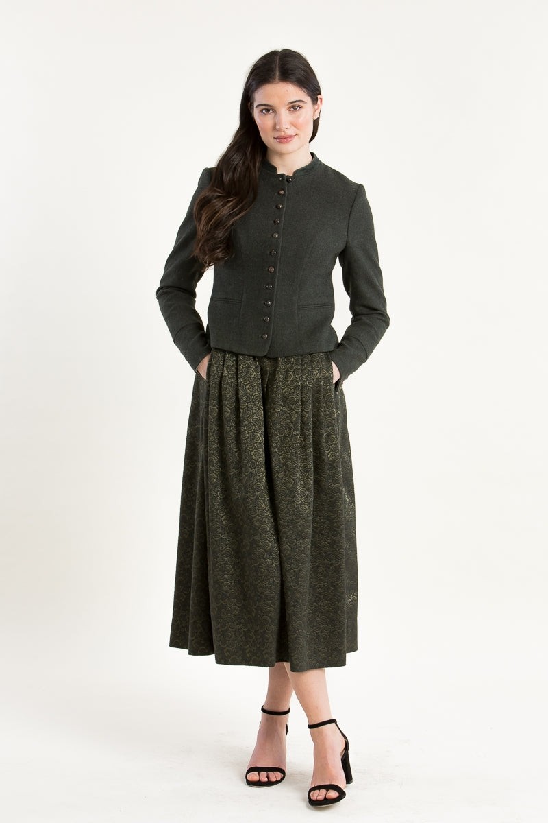 Gottseidank 'Barbara' Loden Peplum Blazer in Hunting Green