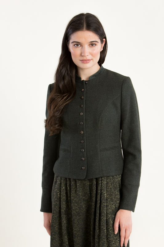 Gottseidank 'Barbara' Loden Peplum Blazer in Hunting Green
