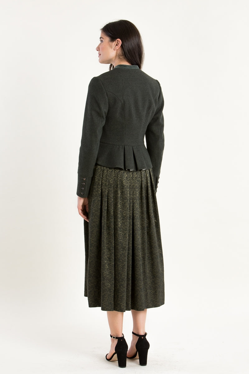 Gottseidank 'Barbara' Loden Peplum Blazer in Hunting Green