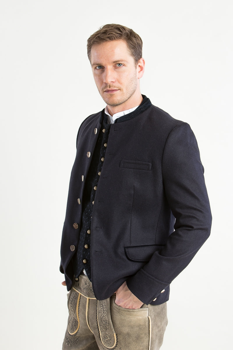 Gottseidank 'Helmut' Loden & Cashmere Janker in Midnight Blue