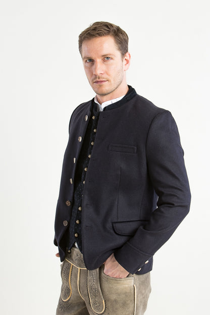 Gottseidank 'Helmut' Loden & Cashmere Janker in Midnight Blue