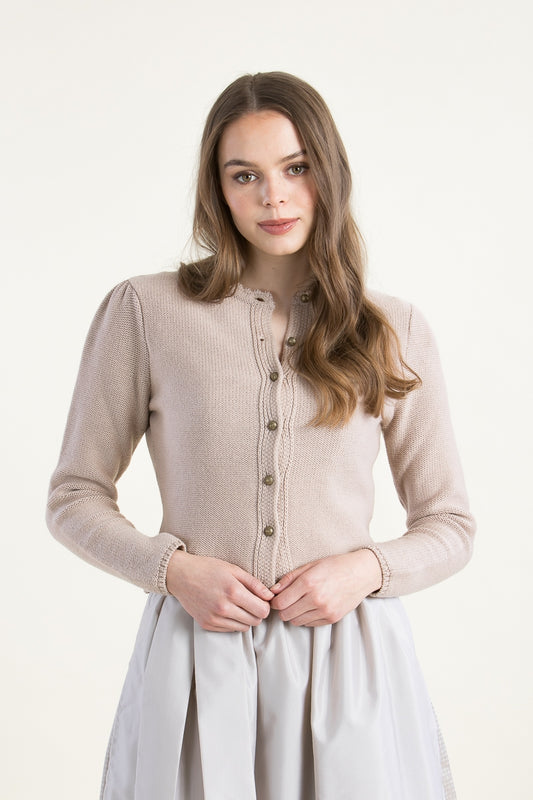 Gottseidank 'Mirl' Merino Wool Cardigan in Nude Rose