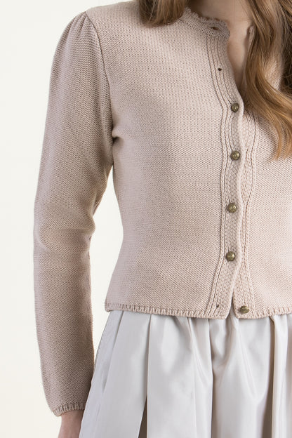 Gottseidank 'Mirl' Merino Wool Cardigan in Nude Rose