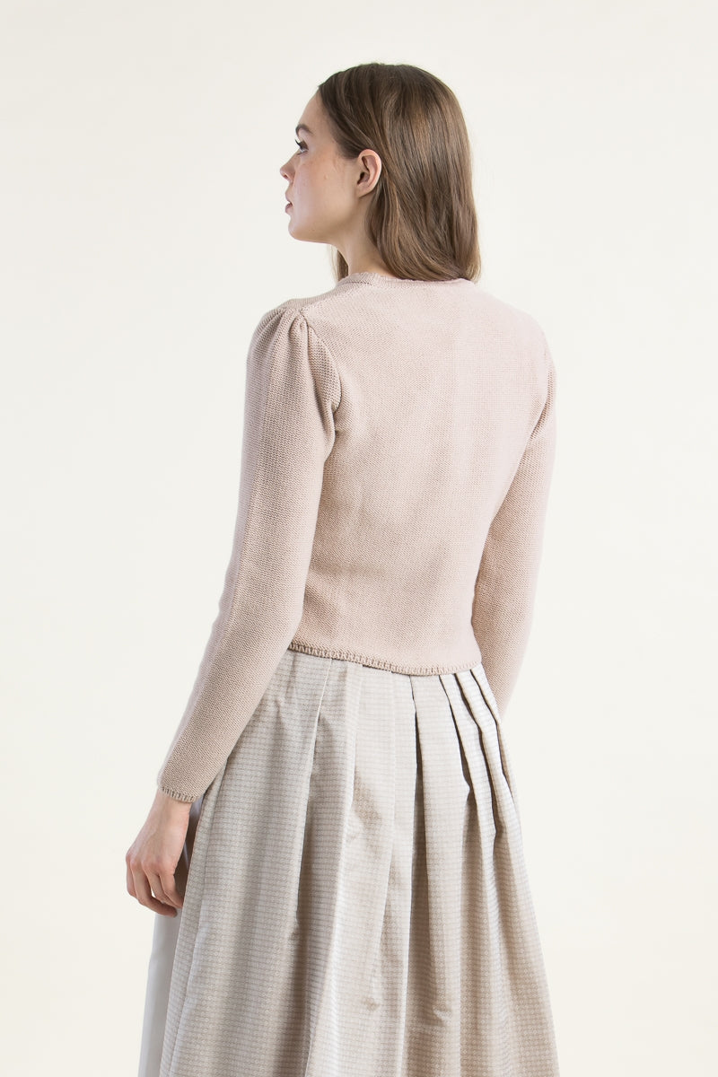 Gottseidank 'Mirl' Merino Wool Cardigan in Nude Rose