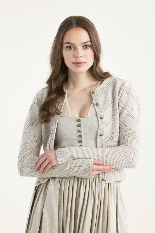 Gottseidank 'Ophelia' Merino Wool Cardigan in Champagne