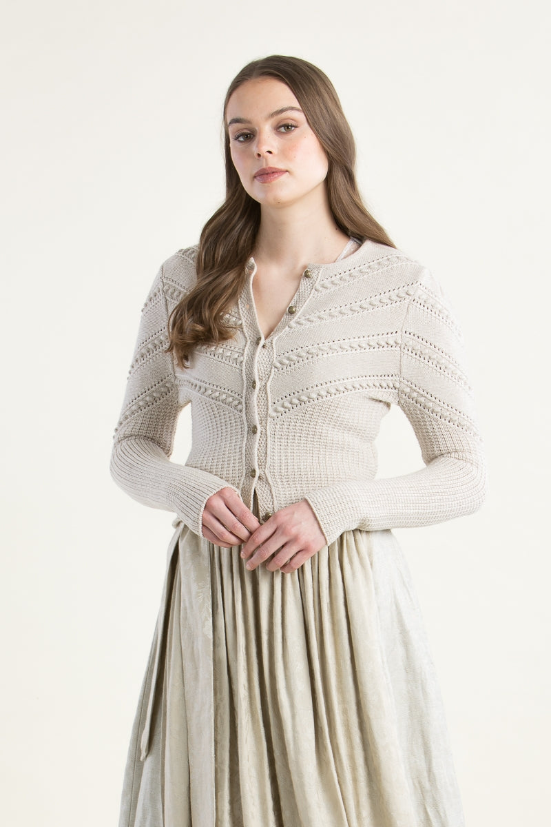 Gottseidank 'Ophelia' Merino Wool Cardigan in Champagne