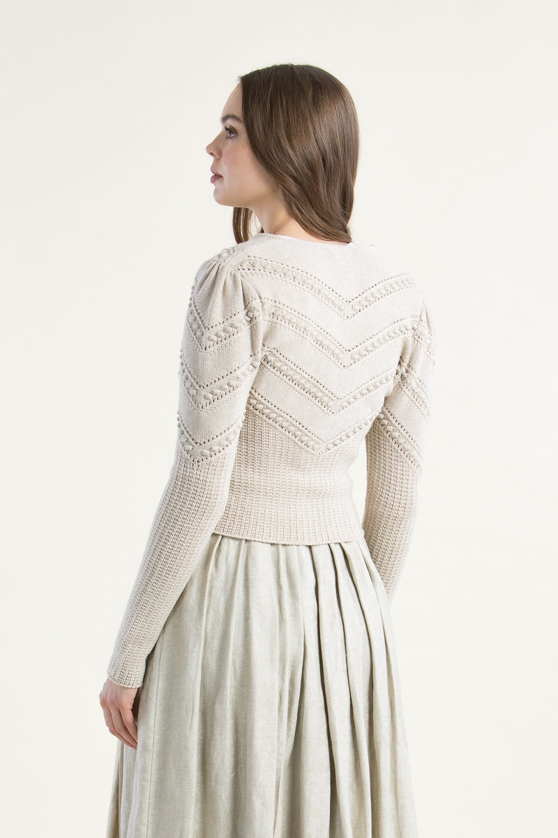 Gottseidank 'Ophelia' Merino Wool Cardigan in Champagne
