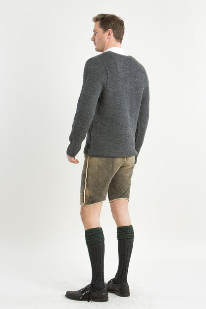 Gottseidank 'Toni' Slim-Fit Wool Knit Janker in Asphalt Grey