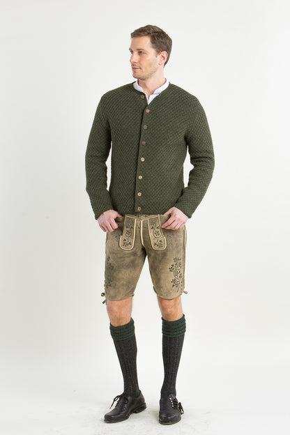Gottseidank 'Xaver' Waffle-Knit Wool Janker in Bronze