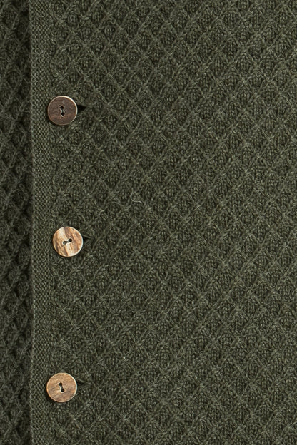 Gottseidank 'Xaver' Waffle-Knit Wool Janker in Bronze