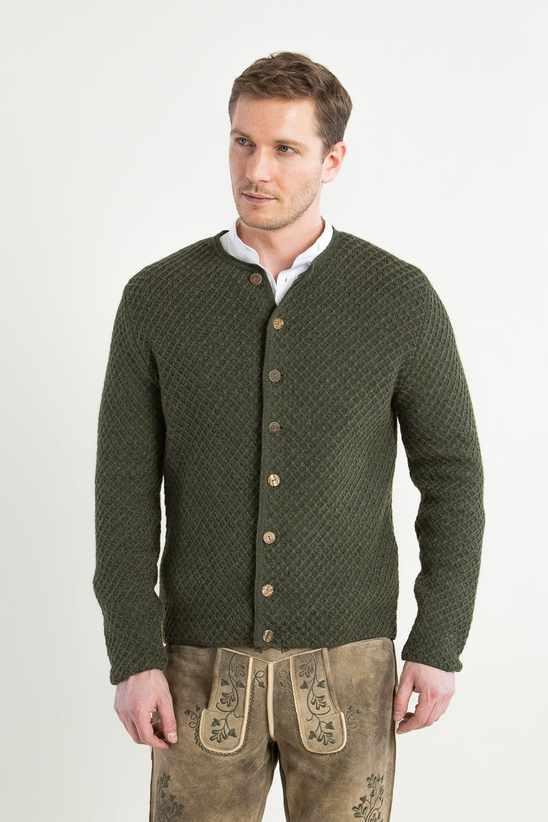 Gottseidank 'Xaver' Waffle-Knit Wool Janker in Bronze