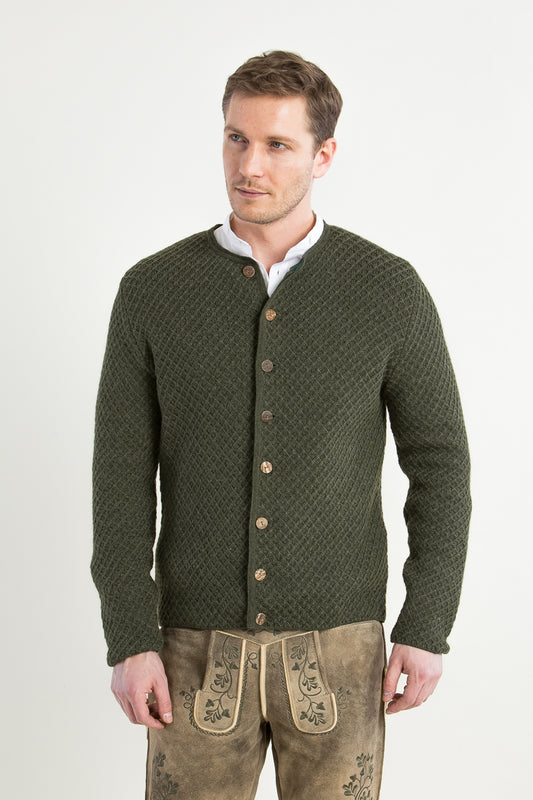 Gottseidank 'Xaver' Waffle-Knit Wool Janker in Bronze