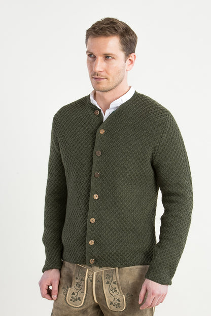 Gottseidank 'Xaver' Waffle-Knit Wool Janker in Bronze