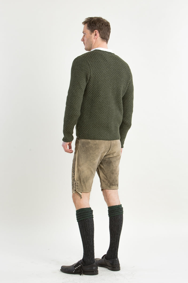 Gottseidank 'Xaver' Waffle-Knit Wool Janker in Bronze